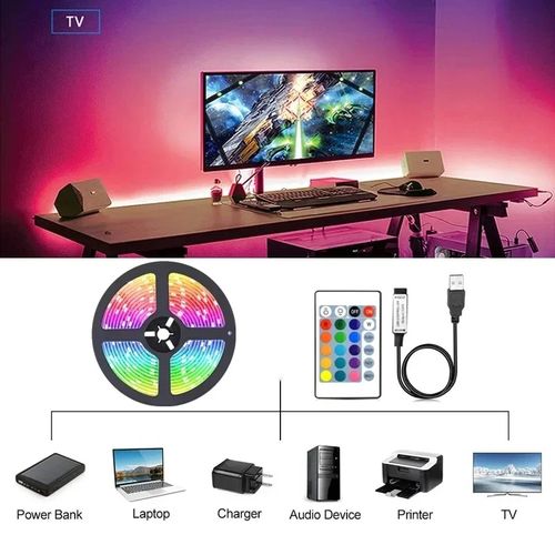 Led 5m Intelligente Toutes Couleur Avec Télécommande Et Application Mobile Bluetooth Avec Fonction Ambiance Music
