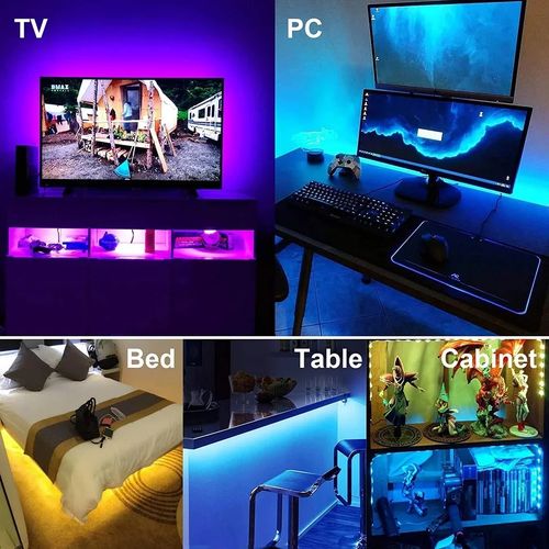 Led 5m Intelligente Toutes Couleur Avec Télécommande Et Application Mobile Bluetooth Avec Fonction Ambiance Music thumbnail 3