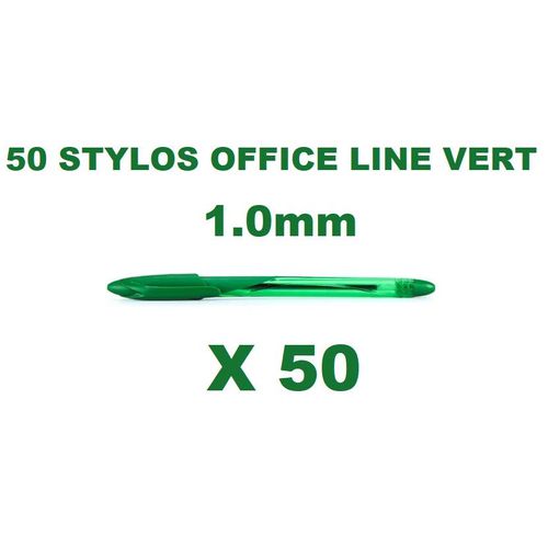 Lot De 50 Stylos-bille Verts 1 Mm – Encre À Basse Viscosité