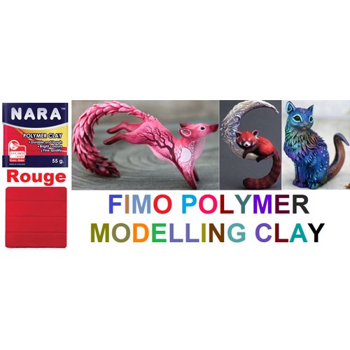 Patte Argile Fimo Polymer Clay Modelling, Rouge, Cuire Au Four