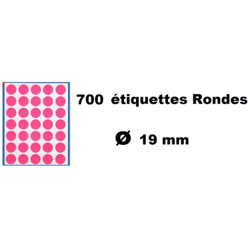 700 Étiquettes Rondes Adhésives Roses – Diamètre 19 Mm – Pour Organisation De Documents