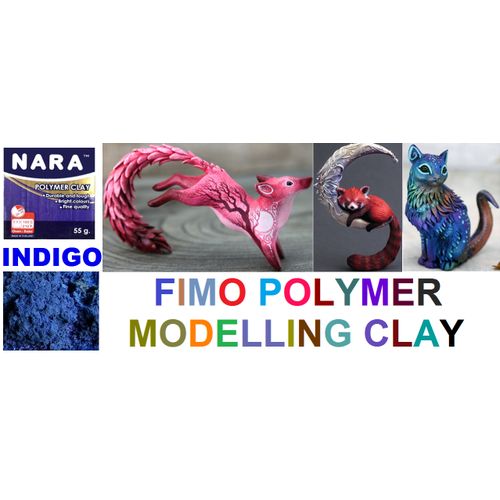 Patte Argile Fimo Polymer Clay Modelling, Indigo, Cuire Au Four, Toute Réalisation thumbnail 3