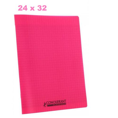 Cahier Polypro 24 X 32 Cm – 96 Pages, Couverture Plastifiée Rose 90 G