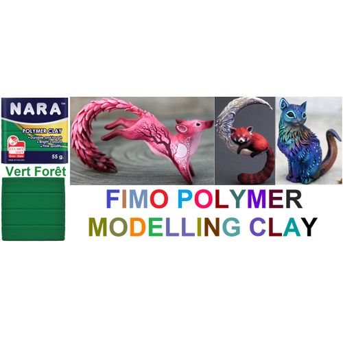 Patte Argile Fimo Polymer Clay Modelling, Vert Forêt, Cuire Four, Toute Réalisation