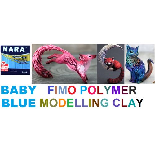 Patte Argile Fimo Polymer Clay Modelling, Bleu Baby, Cuire Four, Toute Réalisation thumbnail 3