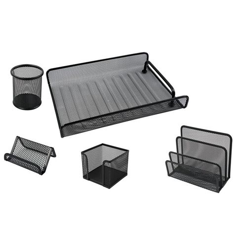 Set De Bureau 5 Accessoires Métal Rangement Économique