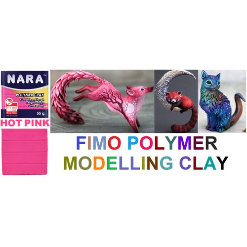 Patte Argile Fimo Polymer Clay Modelling, Hot Pink, Cuire Four, Toute Réalisation