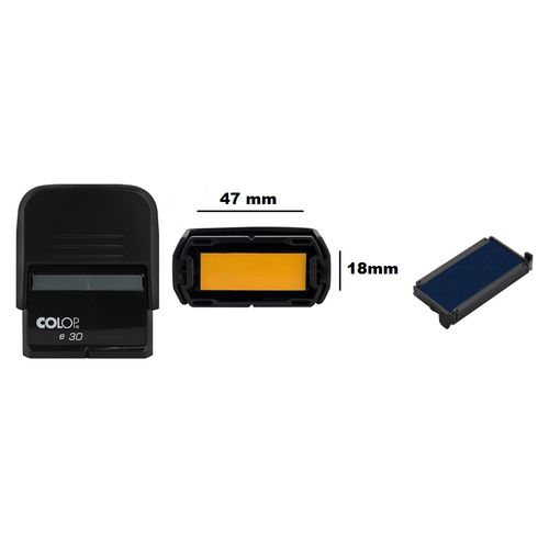 Tampon Automatique E30 18x47 Mm Recharge Bleu Avec Verrou De Sécurité