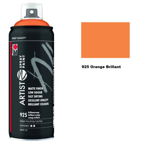 Bombe De Peinture Aérosol Artist Spray 400 Ml Orange Brillant Acrylique