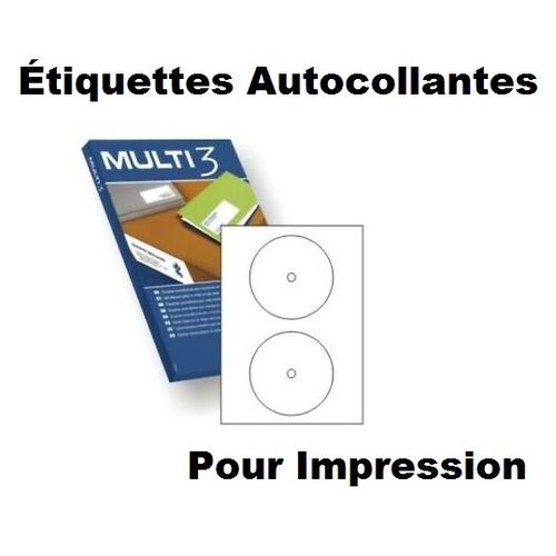 Étiquettes Cd - Dvd, Rondes, Blanches