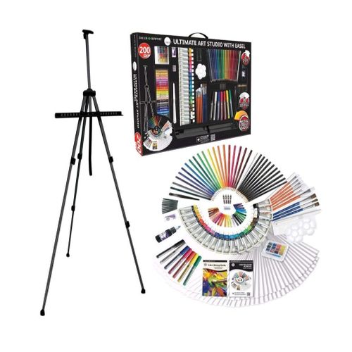 Grand Ensemble Art Chevalet Studio Avec Support - Atelier Lot De 163
