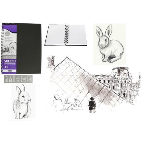 Carnet De Dessin A3 54 Feuilles, Papier 100g Couverture Rigide