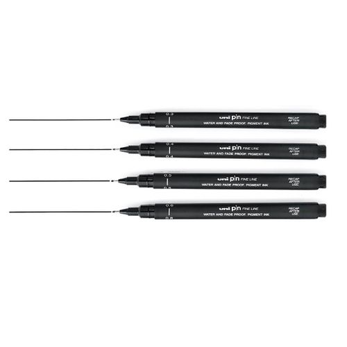 Lot De 4 Stylos Feutres De Précision Noirs, Encre Pigmentée
