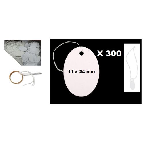 300 Étiquettes Ovales Pour Bijoux & Accessoires, En Carton Avec Fil D'attache