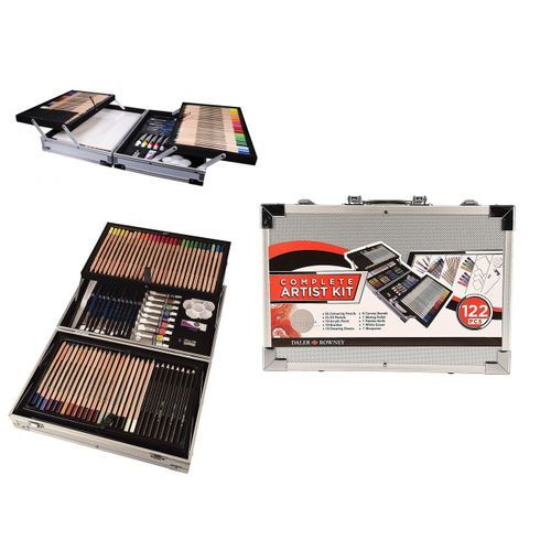 Coffret Artiste Kit Complet, Valise Métal 122 Pièces Tout Techniques Beaux-arts