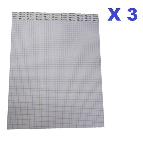  3 Bloc Note A4 (21x27) 130 Pages Petits Carreaux 5x5 Sans Couverture