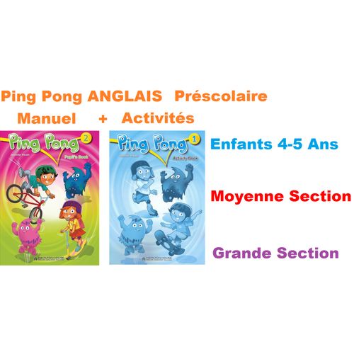 Ping Pong 1, pack d’anglais préscolaire 4-6 ans avec manuel et activités