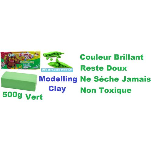 Pâte À Modeler Verte, Couleur Vive, Non Toxique