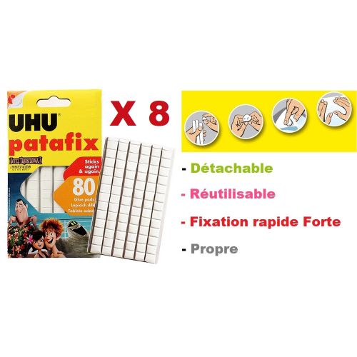 8 Boites Pâtes A Fixe-80 Pastilles Adhésives Repositionnables