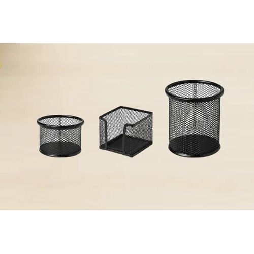 Set de 3 accessoires de rangement de bureau en métal inoxydable