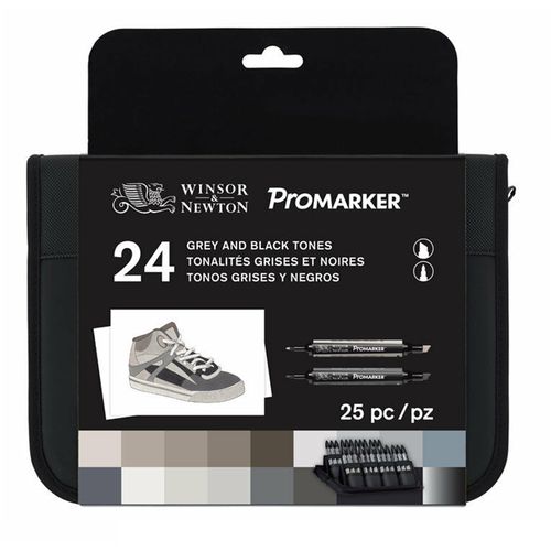 Trousse Avec 24 Pro-marqueur Nuances Gris & Noir : Collection Complète De Gris thumbnail 3