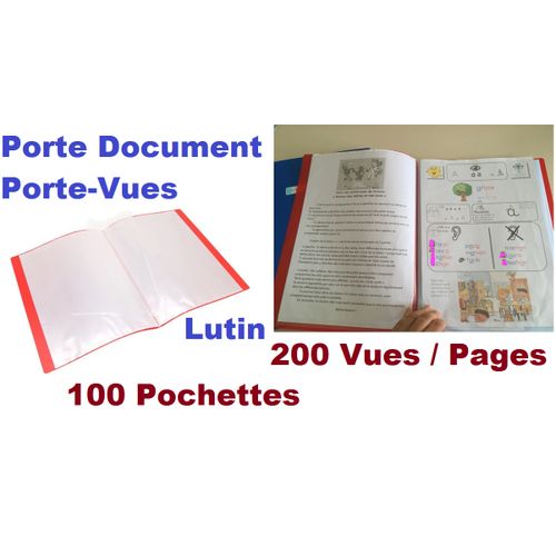 Porte-vues Lutin Polypropylène Souple 200 Vues avec Ouverture 180°