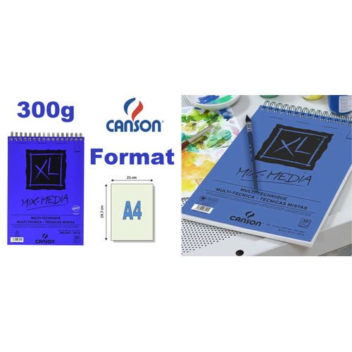 Carnet Dessin Multitechniques 300g A4 21 X 29,7 Bloc De Papier À Dessin 30 Feuilles