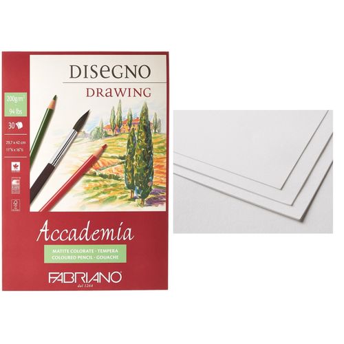Bloc Papier À Dessin Beaux-arts Accademia, A3 29,7 X 42 Cm, 200g, 30 Feuilles