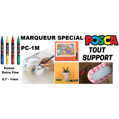 4 Marqueur Artiste Mini-color Pc-1m Conique Extra Fine Pointe 0,7mm,tout Support