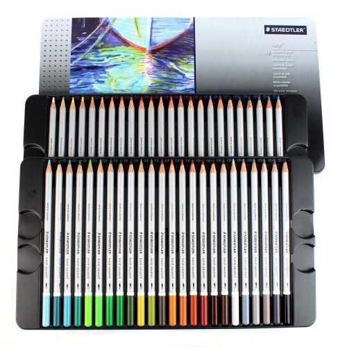Coffret Boite Métallique 48 Crayons Couleur Aquarellable Karat Aquarelle 3,0 Mm thumbnail 3