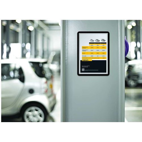 Pochettes Cadre Noir A4 Pvc Dos Magnétique,maintien Parfait Des Documents
