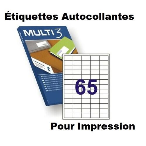 Étiquettes Adhésives Pour Impression Multi 3, Blanches, 38x21,2 Mm
