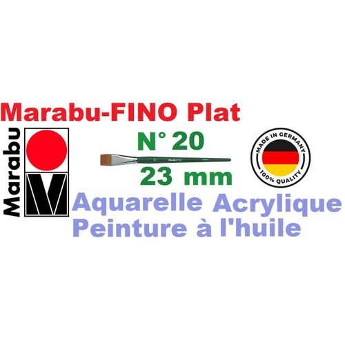 Pinceau Pro Artiste Fino Plat 23mm N°20