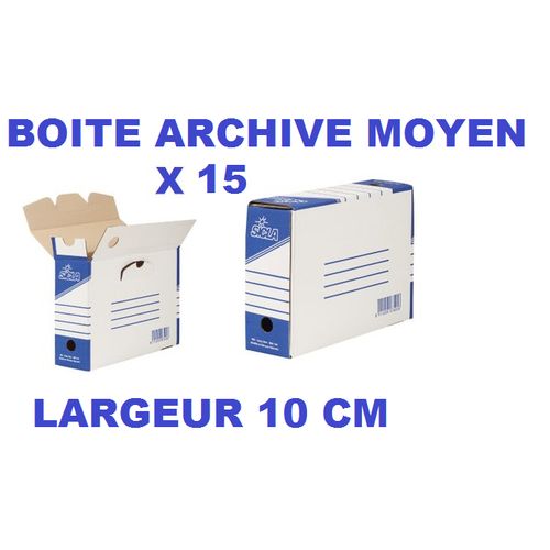 Sicla 15 Boites Archive Moyen 347x250 Dos 10 Cm Standard,carton Ondulé Blanchi,a Plat