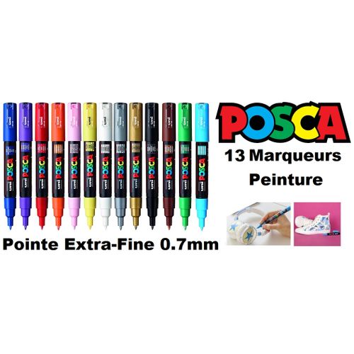 13 Marqueurs Dessin Pc-1m Extra Fine: Couleurs Ultras Pointe 0,7 Mm