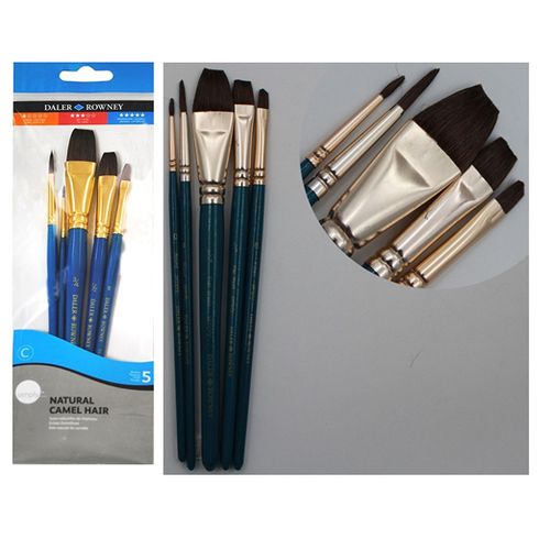 Boite 5 Pinceau Bros (0-4 Rond, 6 Filbert, 1/2-3/4 Plat) Aquarelle