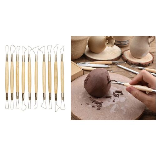 Set 10 Outils Poterie Extrémité Double Fil