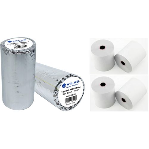 4 Rouleaux Bobine De Papier Thermique Caisse,balance..,80 X 70 Mm,blanc