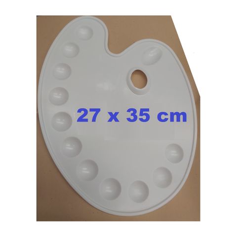 Conda Palette Ovale,trou & 12 Creux En Plastique,27x35x0,3 Cm,destinée À Tout Artiste