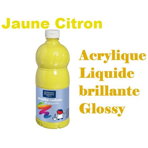 Acrylique Liquide Brillante Glossy, aspect Vernis, forte, jaune Citron