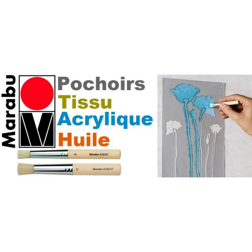 2 Pinceaux Brosse Pro Robuste Rond N°6 & N°10,soie De Porc peintures Couvrantes