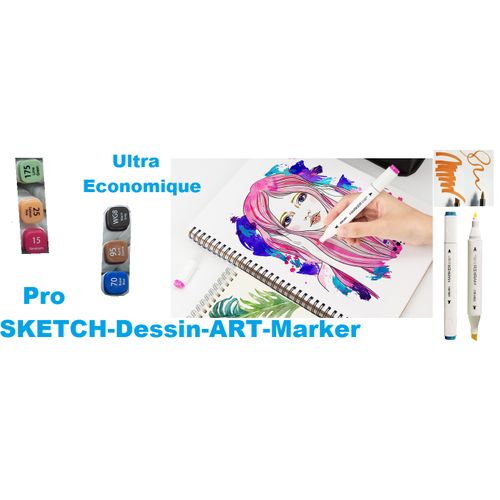 6 Pro-dessin-art-marker Découverte N°2 ,2 Pointes,hautement Pigmentés,vibrants