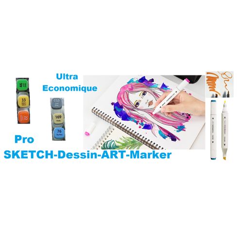 6 Pro-dessin-art-marker Découverte N°4 ,2 Pointes, hautement Pigmentés, vibrants