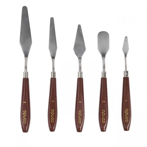 Set 5 Couteaux À Palette Pour Peinture - Métal Avec Manche En Bois