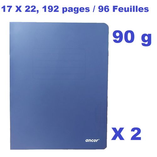 2 Cahiers Polypro Couverture Plastifié -192pages - bleu Nuit