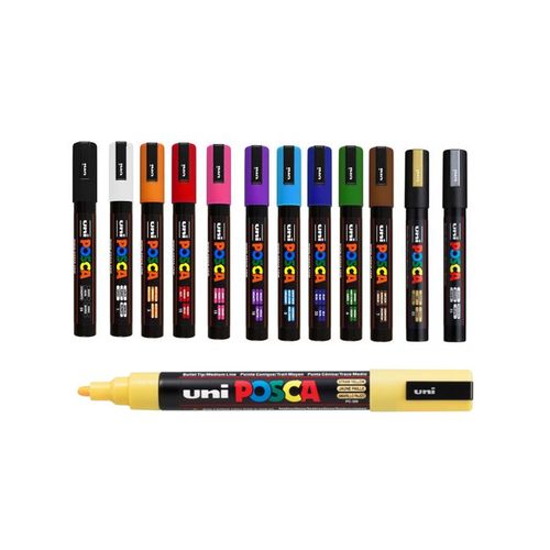 Posca Lot Economique 13 Marqueurs Pc-5m Conique Moyen:couleurs Ultimes Pointe 2,5mm