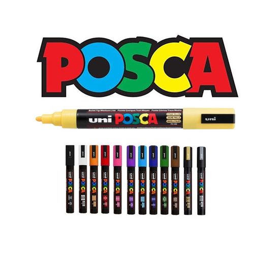 Posca Lot Economique 13 Marqueurs Pc-5m Conique Moyen:couleurs Ultimes Pointe 2,5mm
