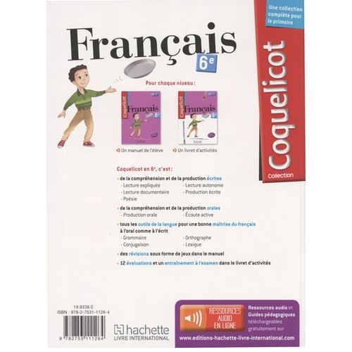 Cahier d’activités de français 6e avec exercices progressifs et variés.