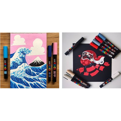 Ensemble De 8 Marqueurs Conique Peinture Pc-5m + Toile 30 X 40 Cm thumbnail 3