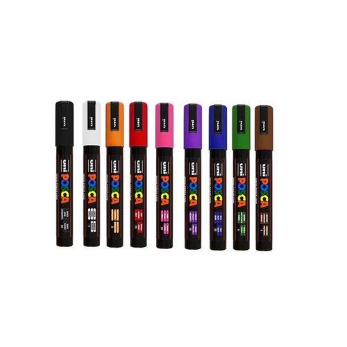 Lot de 9 Marqueur Pc-5m Moyen - couleur Extra Varié Pointe 2,5 Mm